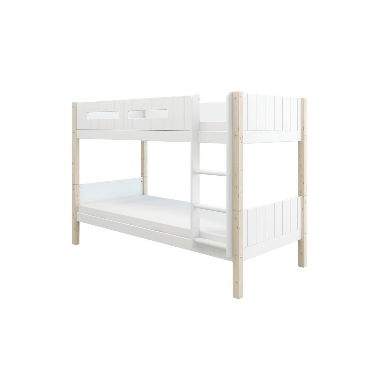 ETAGENBETT 90/200 cm,  in Absturzsicherung, Leiter, Lattenrost, Rollroste  - Naturfarben/Weiß, MODERN, Holz (90/200cm) - Chameo
