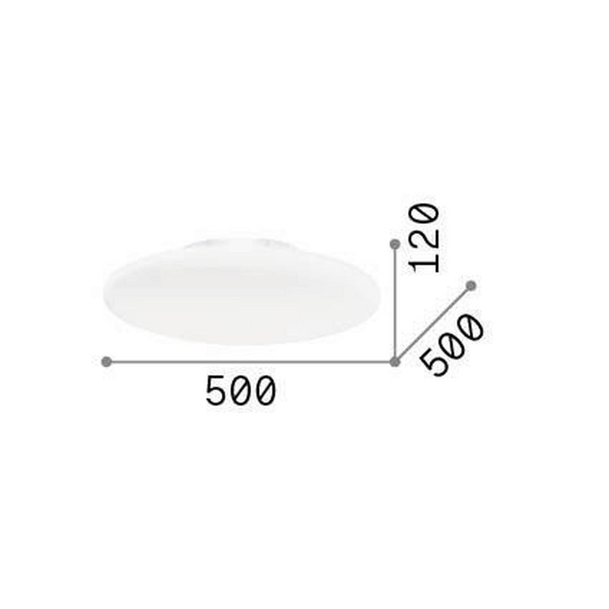 DECKENLEUCHTE  50/12 cm    - Weiß, Basics, Glas (50/12cm) - Ideal Lux