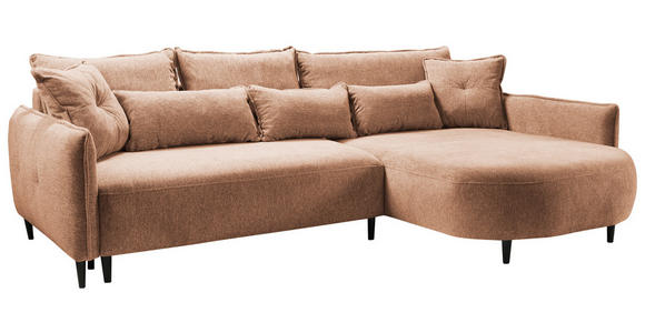 ECKSOFA Dunkelorange Chenille - Dunkelorange/Schwarz, MODERN, Textil/Metall (285/200cm) - Carryhome