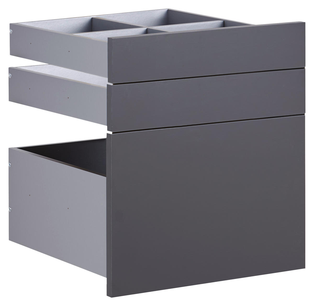 SCHUBLADENSET 45,3/50,3/46,8 cm   - Anthrazit, Konventionell, Holzwerkstoff (45,3/50,3/46,8cm) - Hom`in