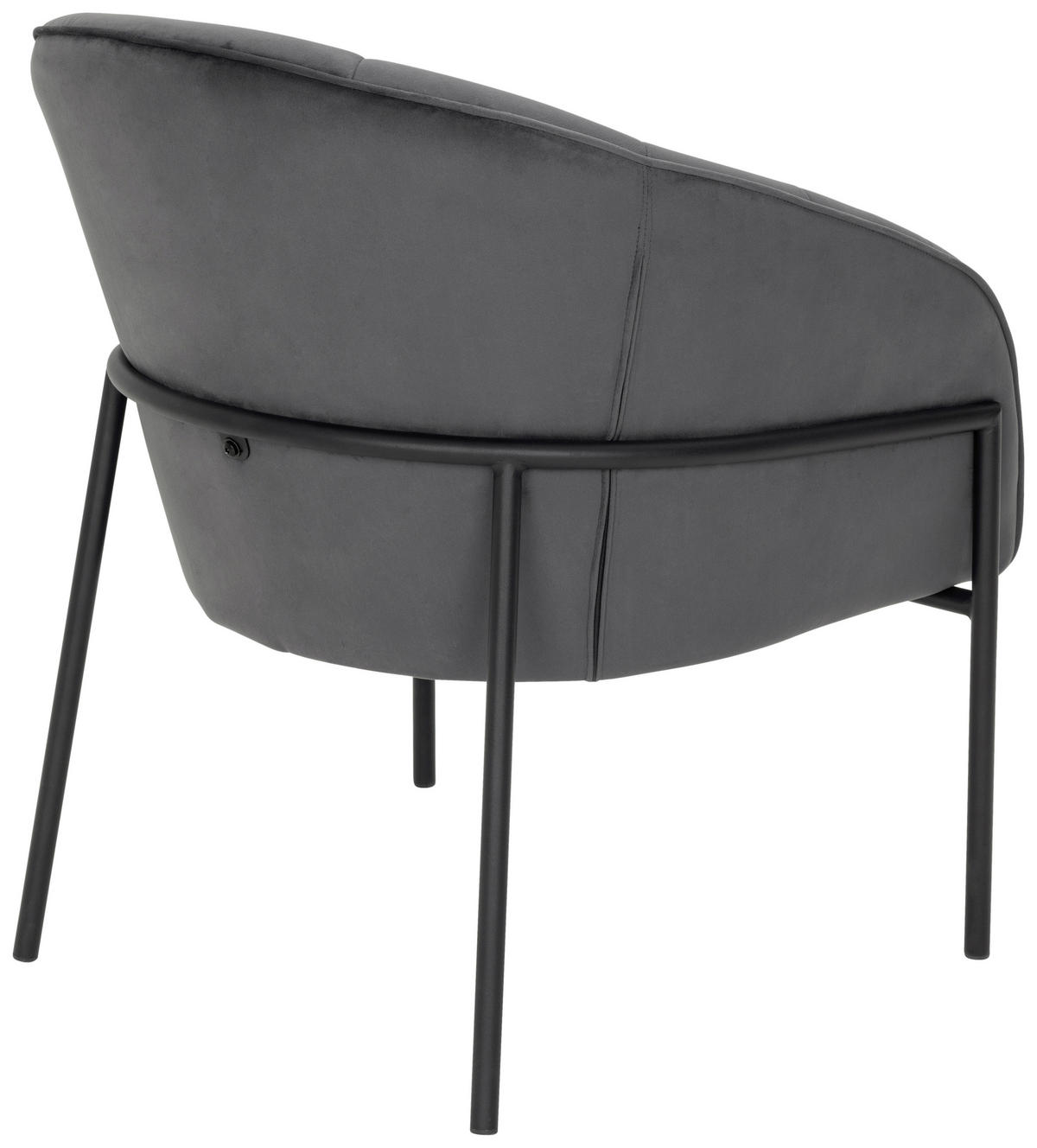 SESSEL in Samt Grau  - Schwarz/Grau, Design, Textil/Metall (71/84/69cm) - Livetastic