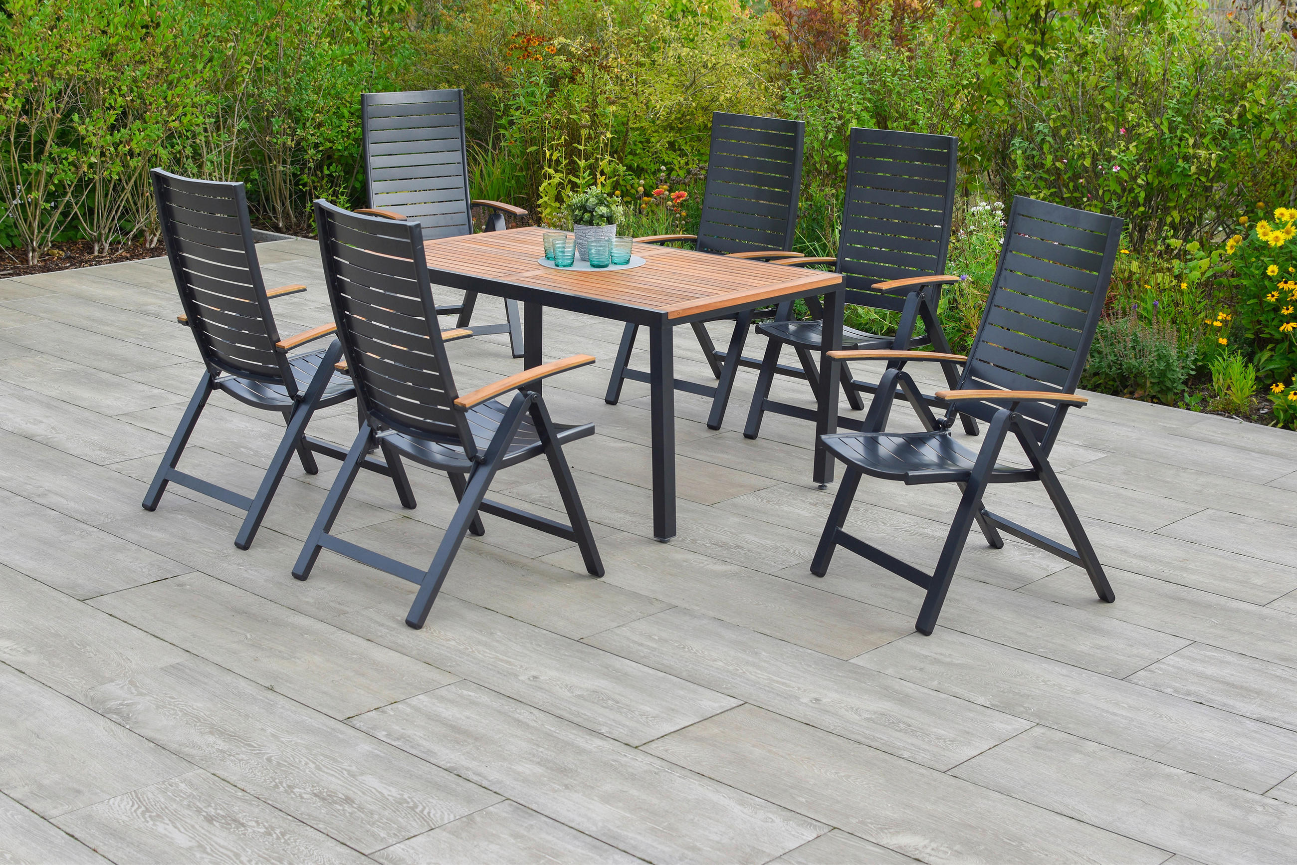 Gardenson Gartentischgruppe Astros Graphit, Natur
