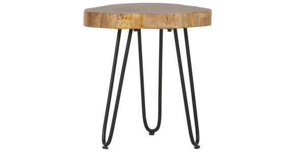 BEISTELLTISCH in Holz, Metall 40/40/45 cm  - Schwarz/Akaziefarben, Design, Holz/Metall (40/40/45cm) - Landscape