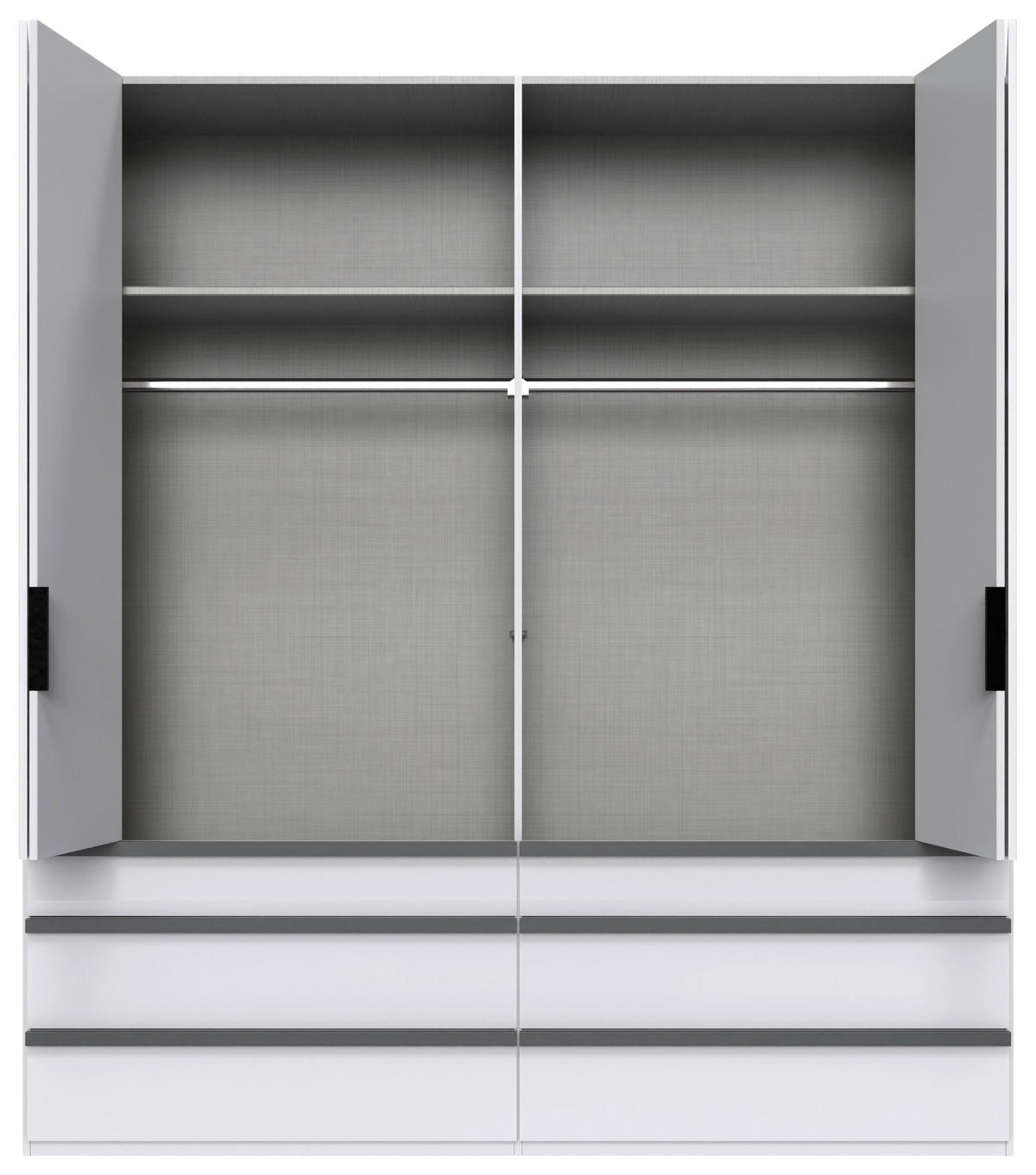 FALTTÜRENSCHRANK in Weiss  - Weiss/Schwarz, Design, Glas/Holzwerkstoff (200/216/58cm) - Boxxx