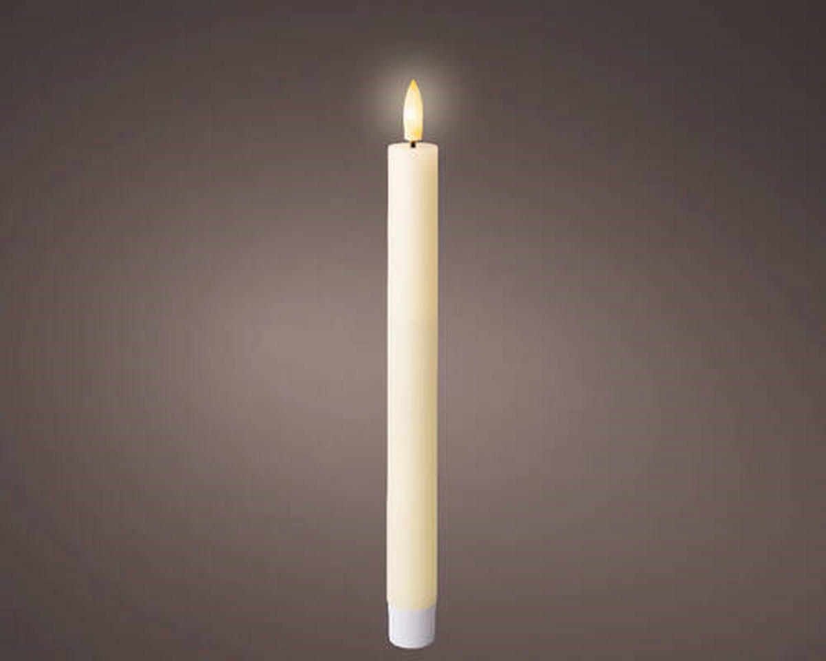 LED-KERZENSET  - Creme, Basics, Naturmaterialien (2,20/2,20/24,50cm)