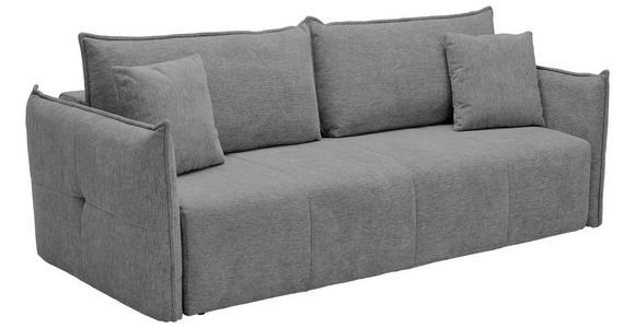 SCHLAFSOFA Webstoff Grau Zierkissen, Rückenkissen, Bettkasten, Schlaffunktion, Rücken echt, Liegefläche im Originalstoff  - Schwarz/Grau, KONVENTIONELL, Kunststoff/Textil (224/90/107cm) - Carryhome