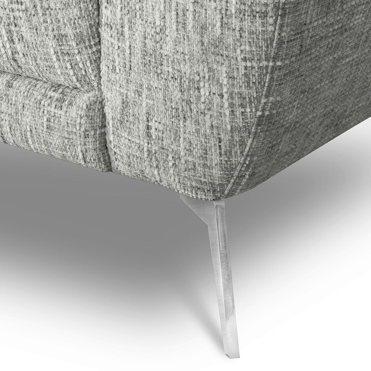 2-SITZER-SOFA Webstoff Grau  - Chromfarben/Grau, Design, Textil/Metall (157/85/92cm) - Livetastic