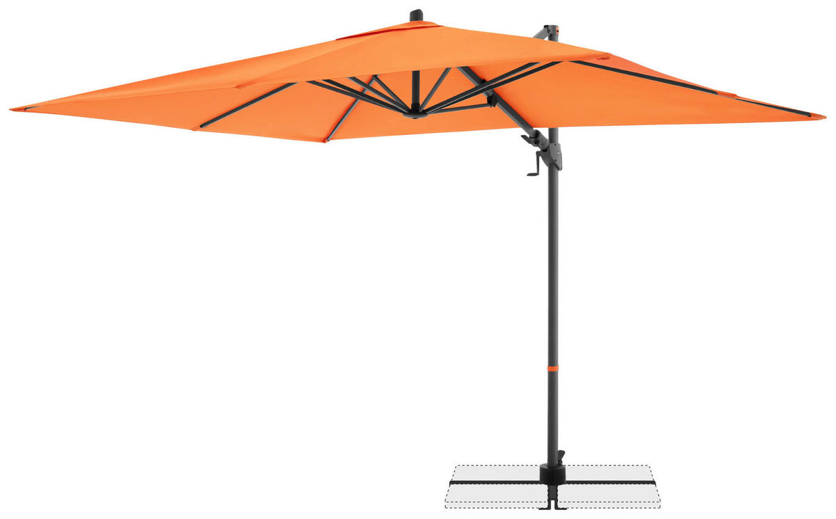 ZÁVESNÝ SLNEČNÍK 320/240 cm - oranžová/antracitová, Basics, kov/textil (320/240cm) - Doppler