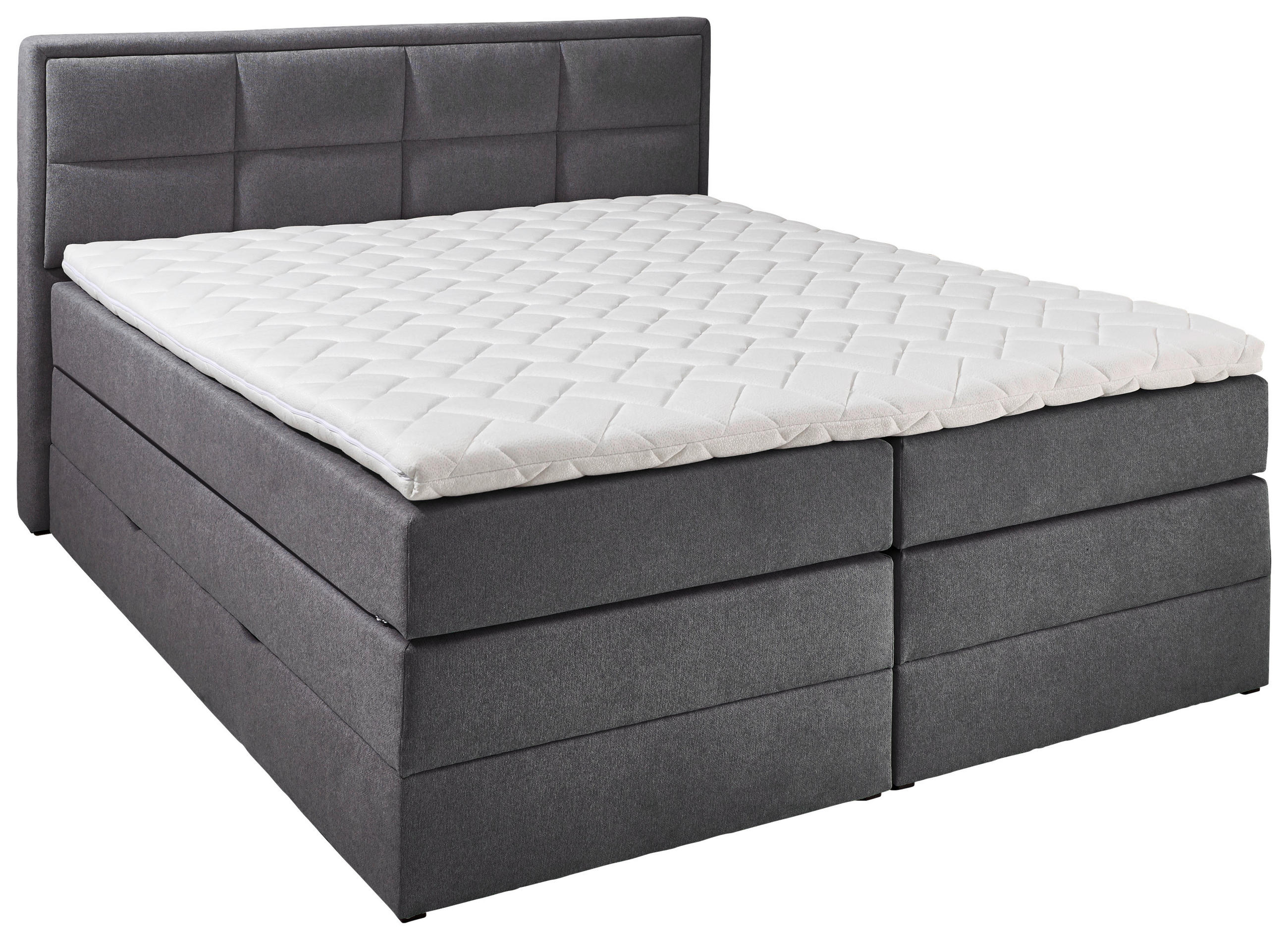 BOXSPRINGBETT 160/200 cm  in Anthrazit  - Anthrazit/Schwarz, KONVENTIONELL, Kunststoff/Textil (160/200cm) - Carryhome