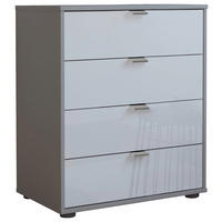 KOMMODE  in 40/70/43 cm  - Chromfarben/Schwarz, KONVENTIONELL, Glas/Holzwerkstoff (40/70/43cm) - Dieter Knoll