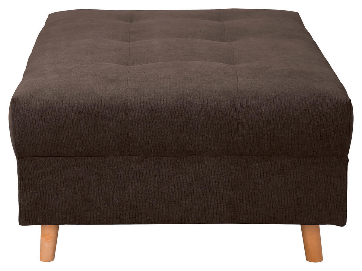 ECKSOFA inkl. Hocker Ariella Graubraun Mikrofaser  - Graubraun/Naturfarben, Design, Holz/Textil (161/231cm) - Livetastic