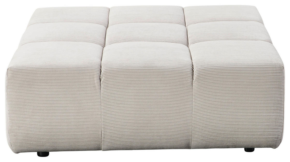 HOCKER in Textil Hellgrau  - Hellgrau/Schwarz, Design, Kunststoff/Textil (107/39/107cm) - Hom`in
