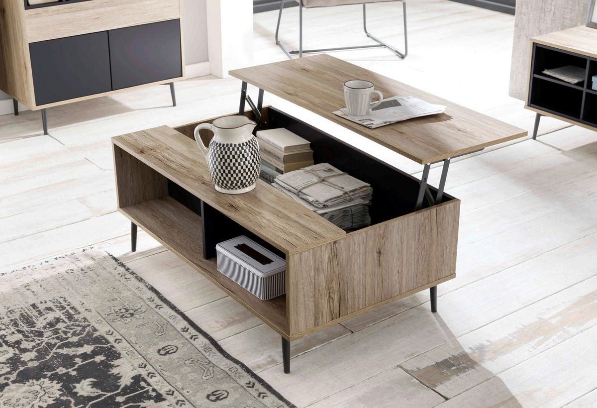 COUCHTISCH in Metall, Holzwerkstoff 100/58/39 cm  - Anthrazit/Schwarz, Design, Holzwerkstoff/Metall (100/58/39cm) - Livetastic