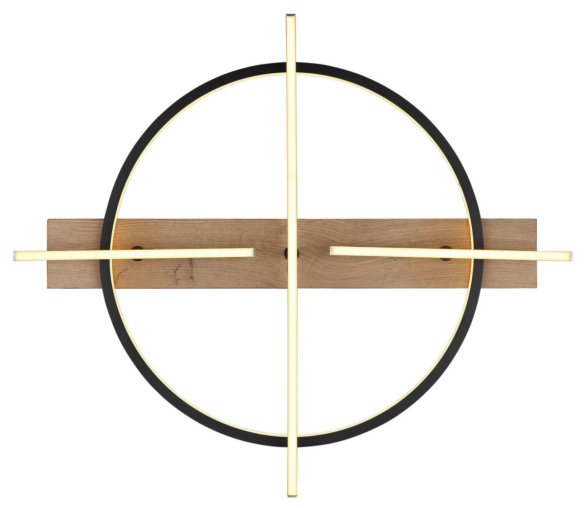 LED-DECKENLEUCHTE 44 W    70/60/11,5 cm  - Dunkelbraun/Messingfarben, Design, Holzwerkstoff/Kunststoff (70/60/11,5cm) - Globo