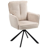 ARMLEHNSTUHL  in Eisen Cord  - Beige/Schwarz, Design, Textil/Metall (62/95/67cm) - Novel