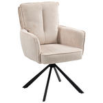 ARMLEHNSTUHL  Stoffauswahl, Sitzfläche 180° drehbar Cord  - Beige/Schwarz, Design, Textil/Metall (62/95/67cm) - Novel