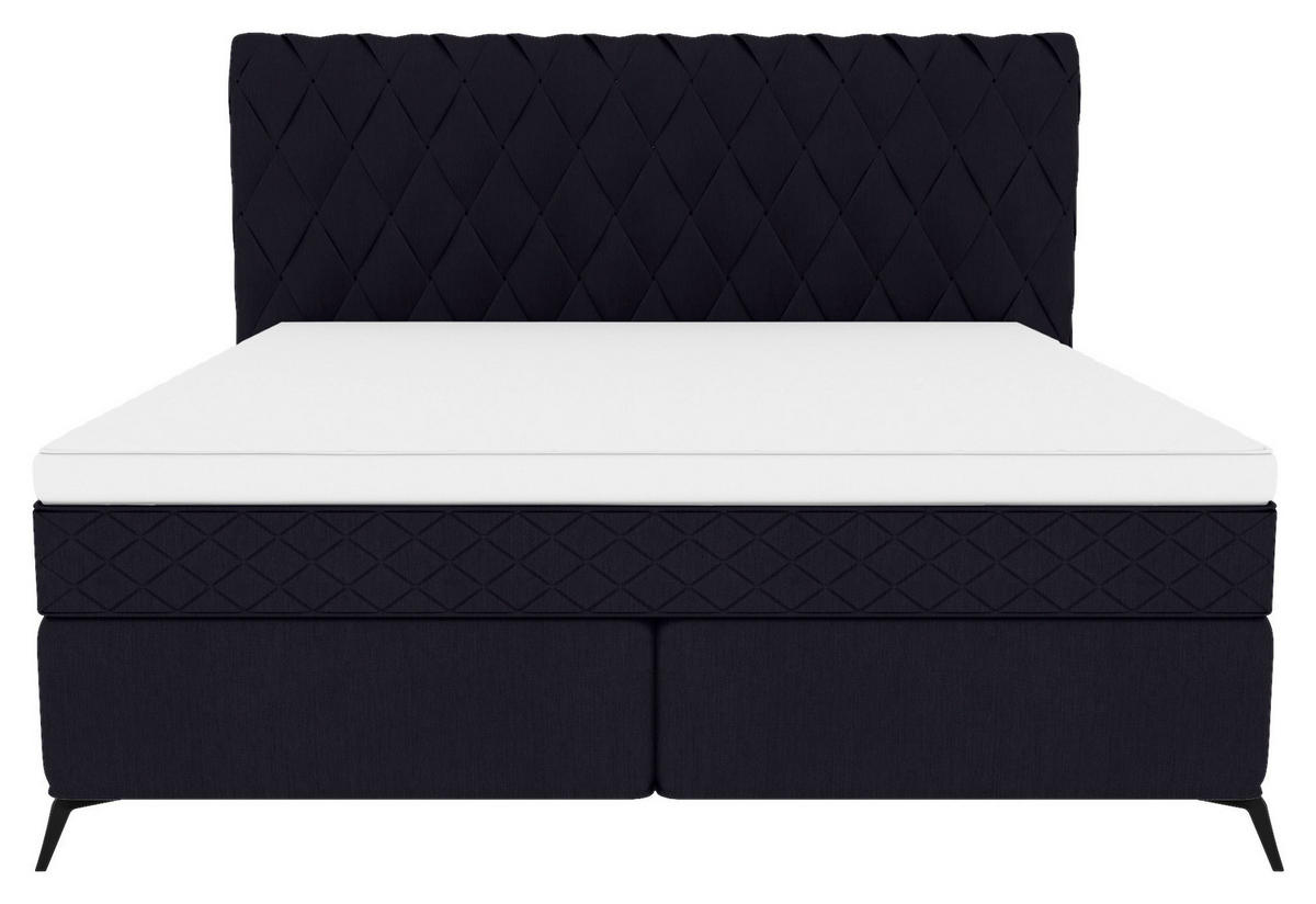BOXSPRINGBETT 140/200 cm  in Schwarz  - Schwarz, Design, Textil/Metall (140/200cm) - Boxxx