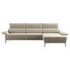 ECKSOFA in Bouclé Beige  - Beige/Schwarz, Design, Textil/Metall (330/186cm) - Johann Jakob