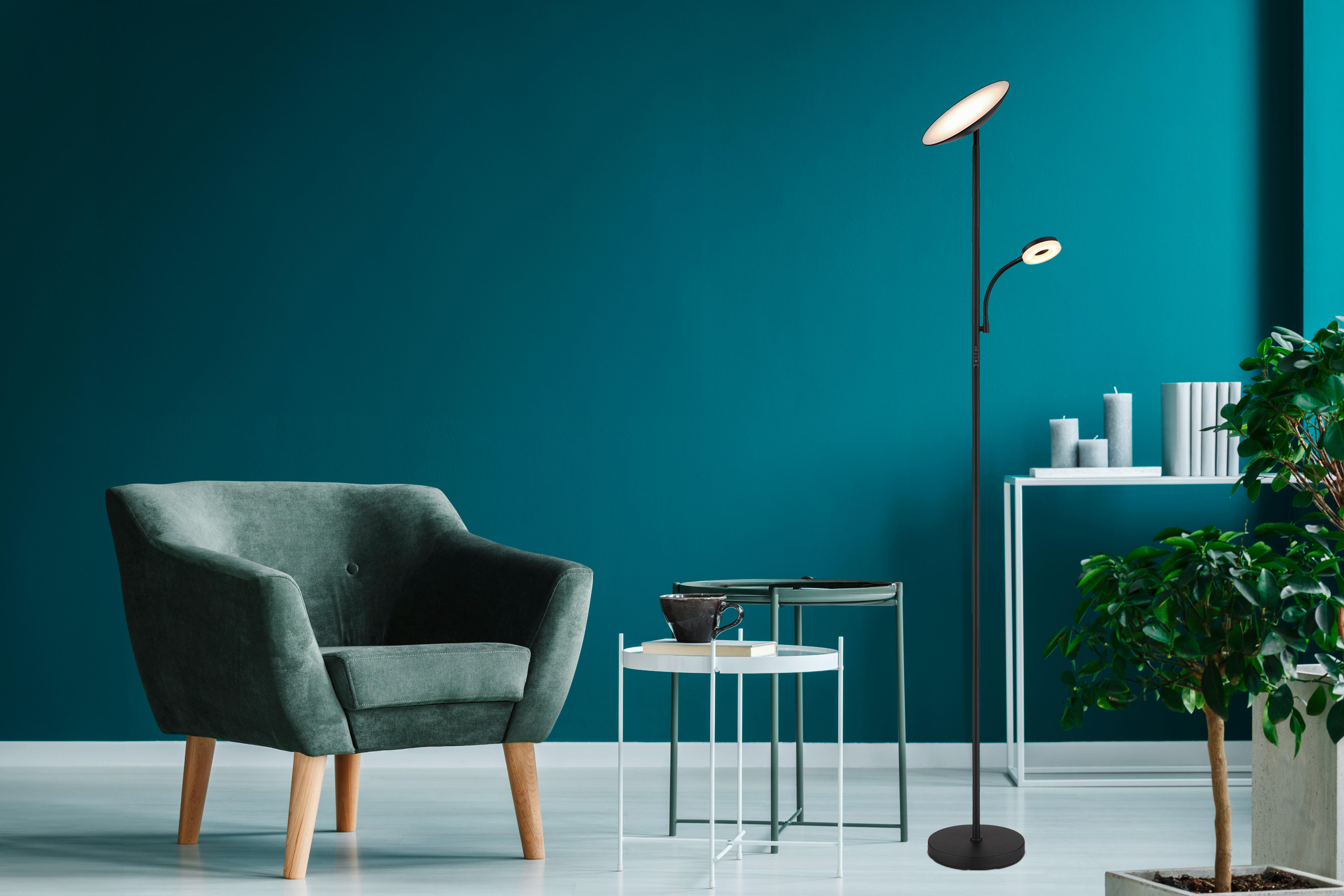 LED-UPLIGHT SKOPO 25/179 cm    - vit/svart, Design, metall/plast (25/179cm) - Globo