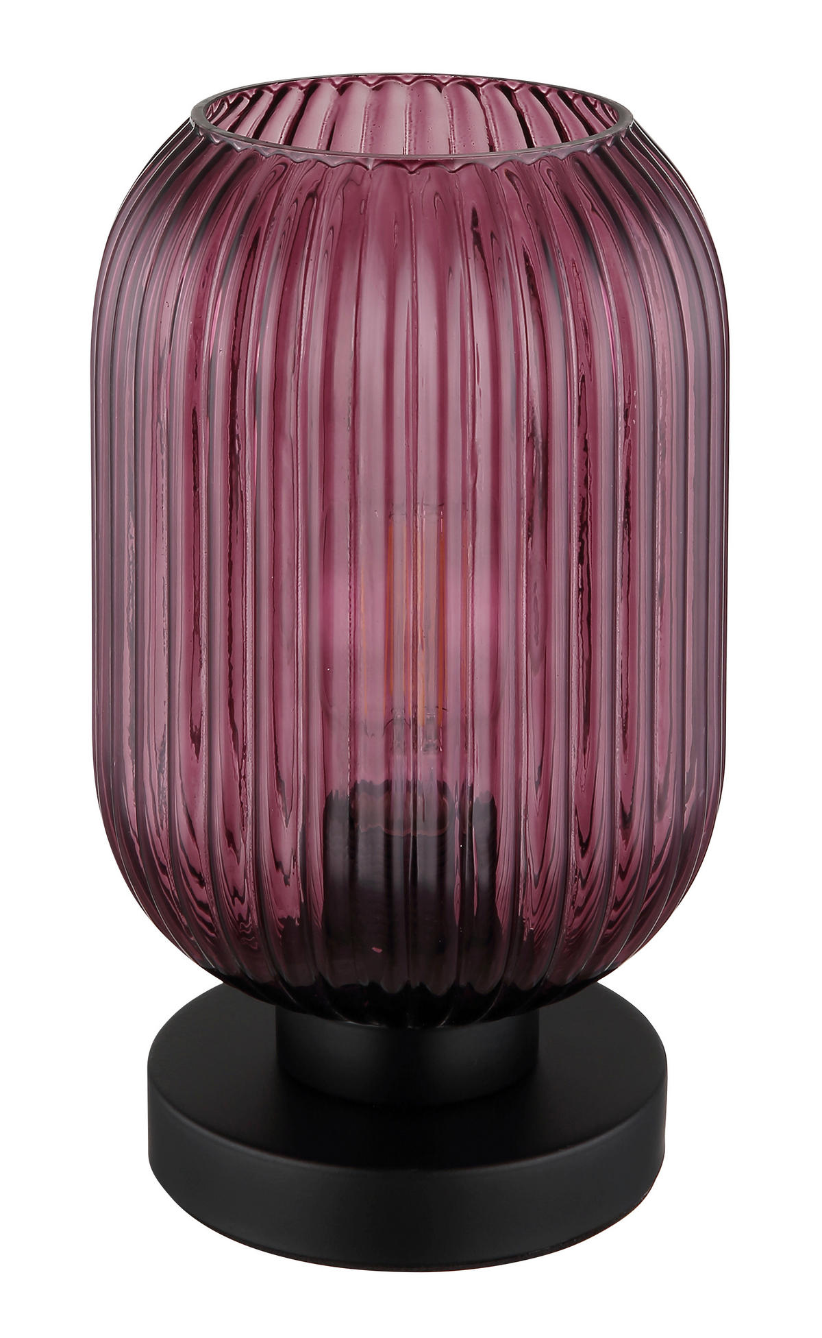 TISCHLEUCHTE - Lila/Schwarz, Konventionell, Glas/Metall (14/24cm) - Globo