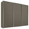 SCHWEBETÜRENSCHRANK in Mokka  - Alufarben/Mokka, Design, Holzwerkstoff/Metall (249/222/68cm) - Moderano