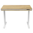 SCHREIBTISCH höhenverstellbar  - Eiche Artisan/Weiß, KONVENTIONELL, Holzwerkstoff/Kunststoff (120/70/73-118cm) - Xora