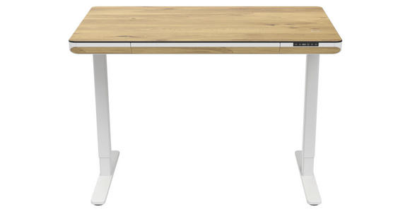 SCHREIBTISCH höhenverstellbar  - Eiche Artisan/Weiß, KONVENTIONELL, Holzwerkstoff/Kunststoff (120/70/73-118cm) - Xora