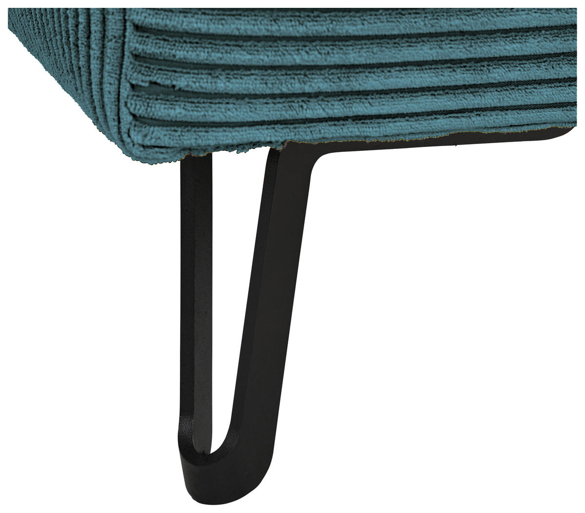 ECKSOFA in Cord Petrol  250/175 cm  - Petrol/Schwarz, KONVENTIONELL, Textil/Metall (250/175cm) - Carryhome