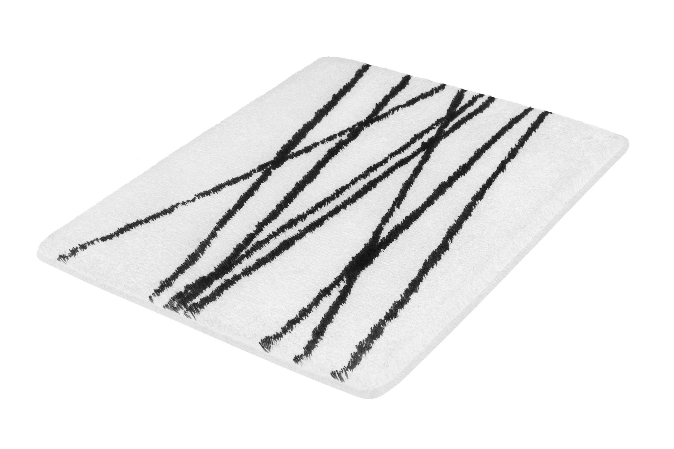 PROSTIRKA ZA KUPATILO  crna, bela 55/65 cm  - bela/crna, Osnovno, plastika (55/65cm) - Kleine Wolke