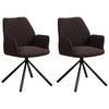 ARMLEHNSTUHL-SET 2 Stück   - Schwarz/Braun, Design, Textil/Metall (56/97/52,5cm) - MID.YOU