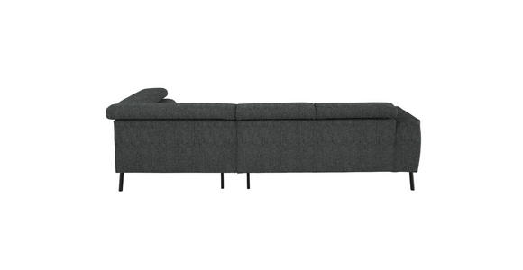 ECKSOFA in Webstoff Anthrazit 280/205 cm - Anthrazit/Schwarz, Design, Textil/Metall (280/205cm) - Xora