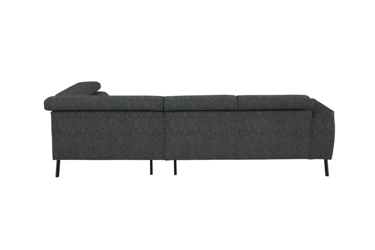 ECKSOFA in Webstoff Anthrazit  - Anthrazit/Schwarz, Design, Textil/Metall (280/205cm) - MID.YOU