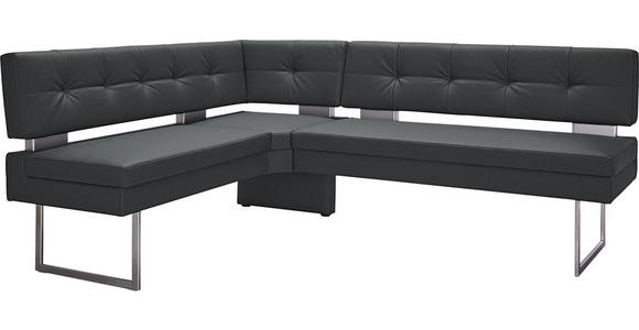 ECKBANK 158/200 cm in Grau, Edelstahlfarben - Edelstahlfarben/Grau, Design, Textil/Metall (158/200cm) - Dieter Knoll
