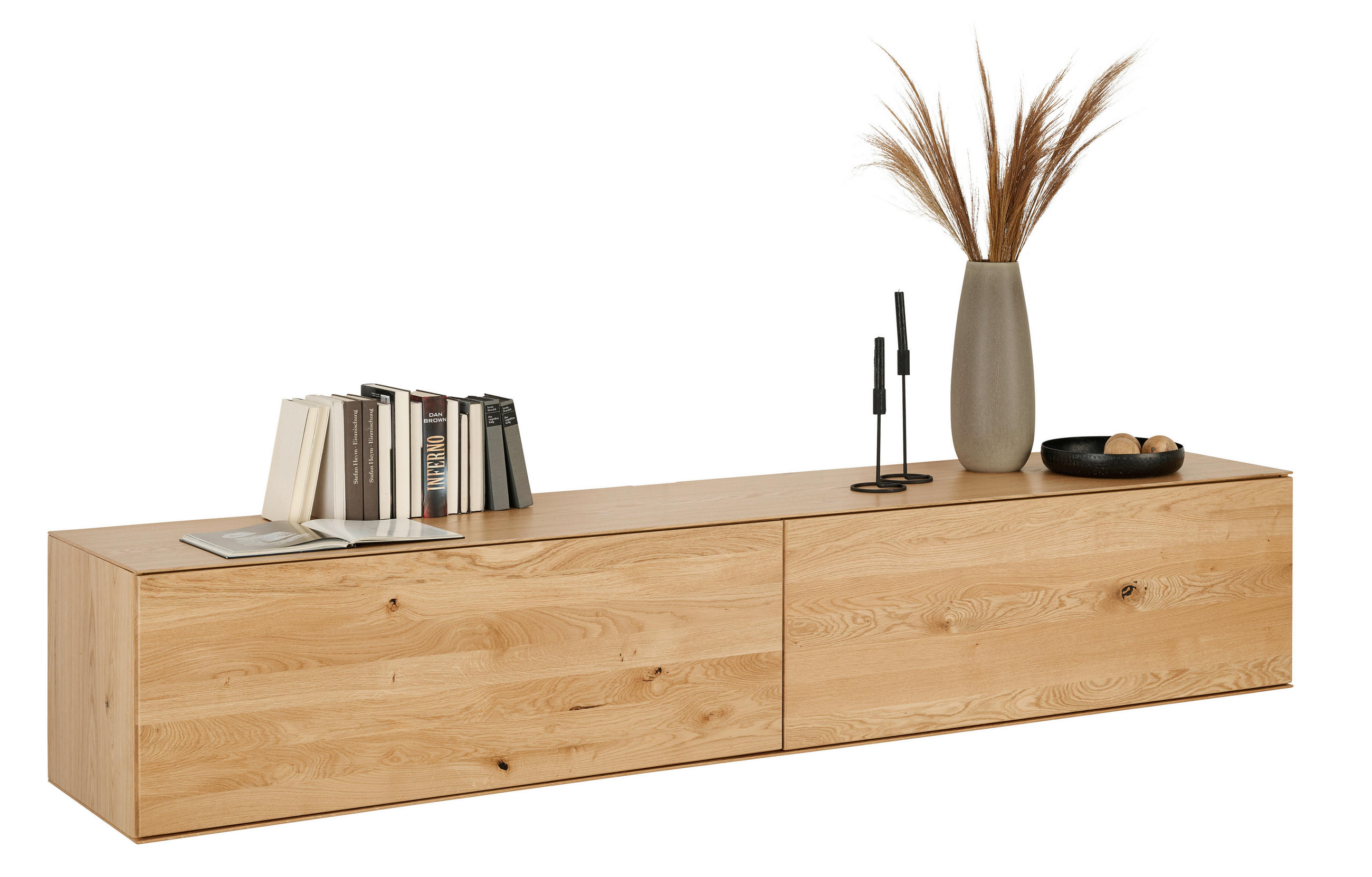 LOWBOARD  242/44/50 cm  Typenauswahl, Beimöbel erhältlich, hängend, in verschiedenen Holzdekoren erhältlich  - Eichefarben/Schwarz, Design, Holz/Holzwerkstoff (242/44/50cm) - Dieter Knoll