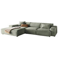 ECKSOFA Grün Cord  - Schwarz/Grün, Design, Kunststoff/Textil (189/299cm) - Pure Home Lifestyle