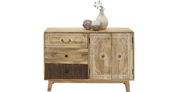 KOMMODE in 115/80/35 cm - Naturfarben/Braun, Trend, Holz/Metall (115/80/35cm) - Landscape