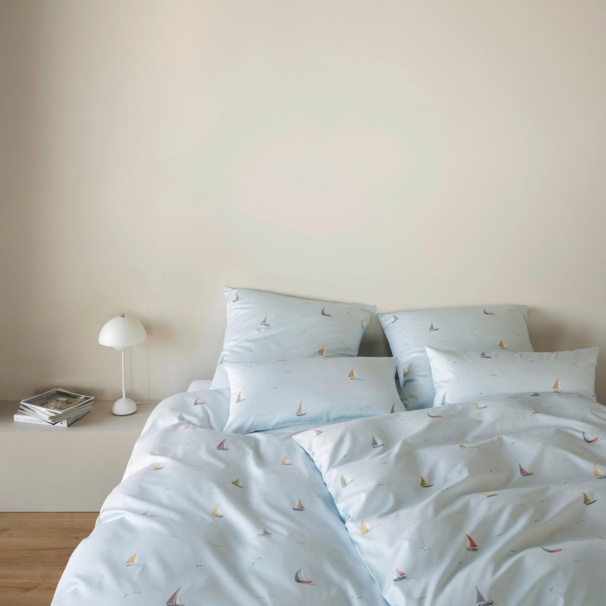 POSTELJNINA SAIL AWAY 140/200 cm mako saten modra  - modra, Konvencionalno, tekstil (140/200cm) - Elegante