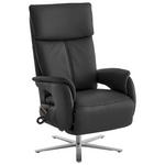 RELAXSESSEL in Leder Anthrazit  - Edelstahlfarben/Anthrazit, Design, Leder/Metall (70/124/85cm) - Cantus