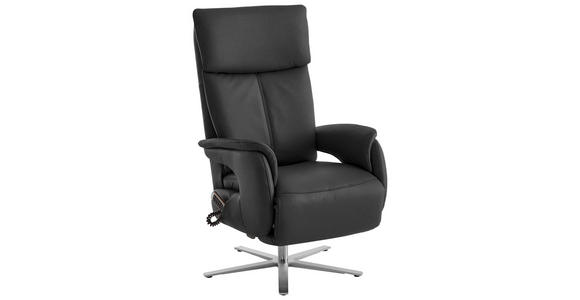 RELAXSESSEL in Leder Anthrazit - Edelstahlfarben/Anthrazit, Design, Leder/Metall (70/124/85cm) - Cantus