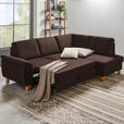 ECKSOFA in Flachgewebe Dunkelbraun  - Eichefarben/Dunkelbraun, Design, Holz/Textil (253/185cm) - Cantus