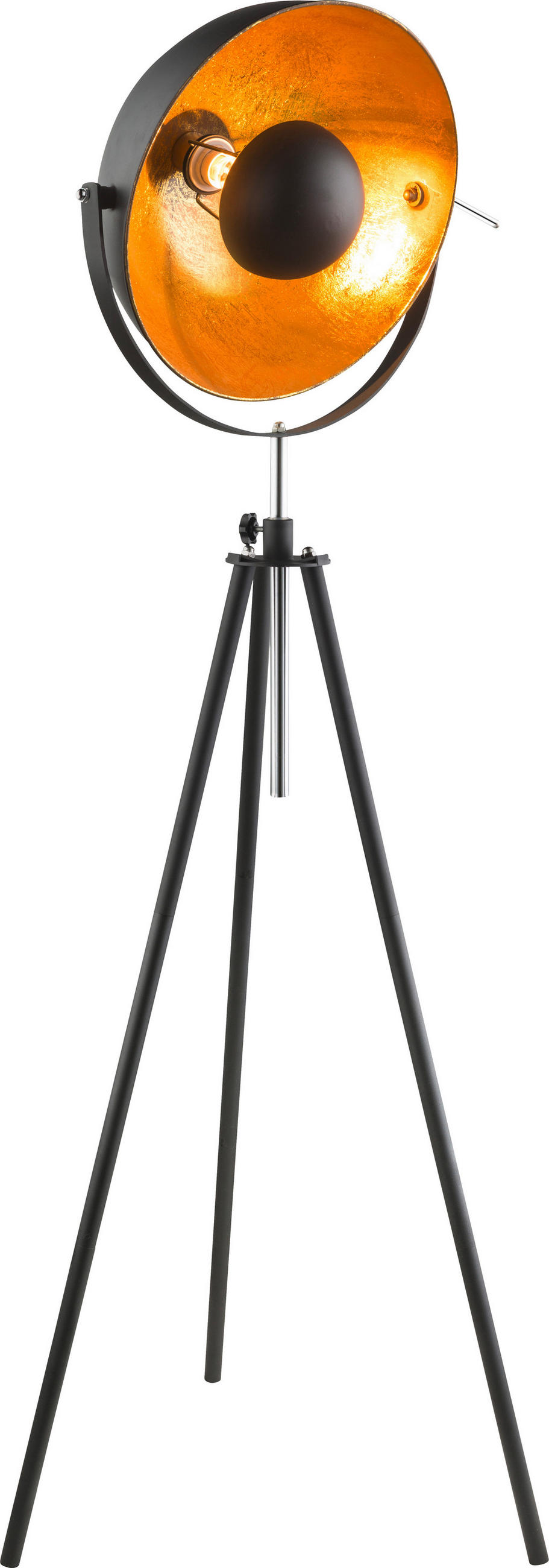 Stehleuchte - Goldfarben/Schwarz, Trend, Metall (69/179cm) - Globo