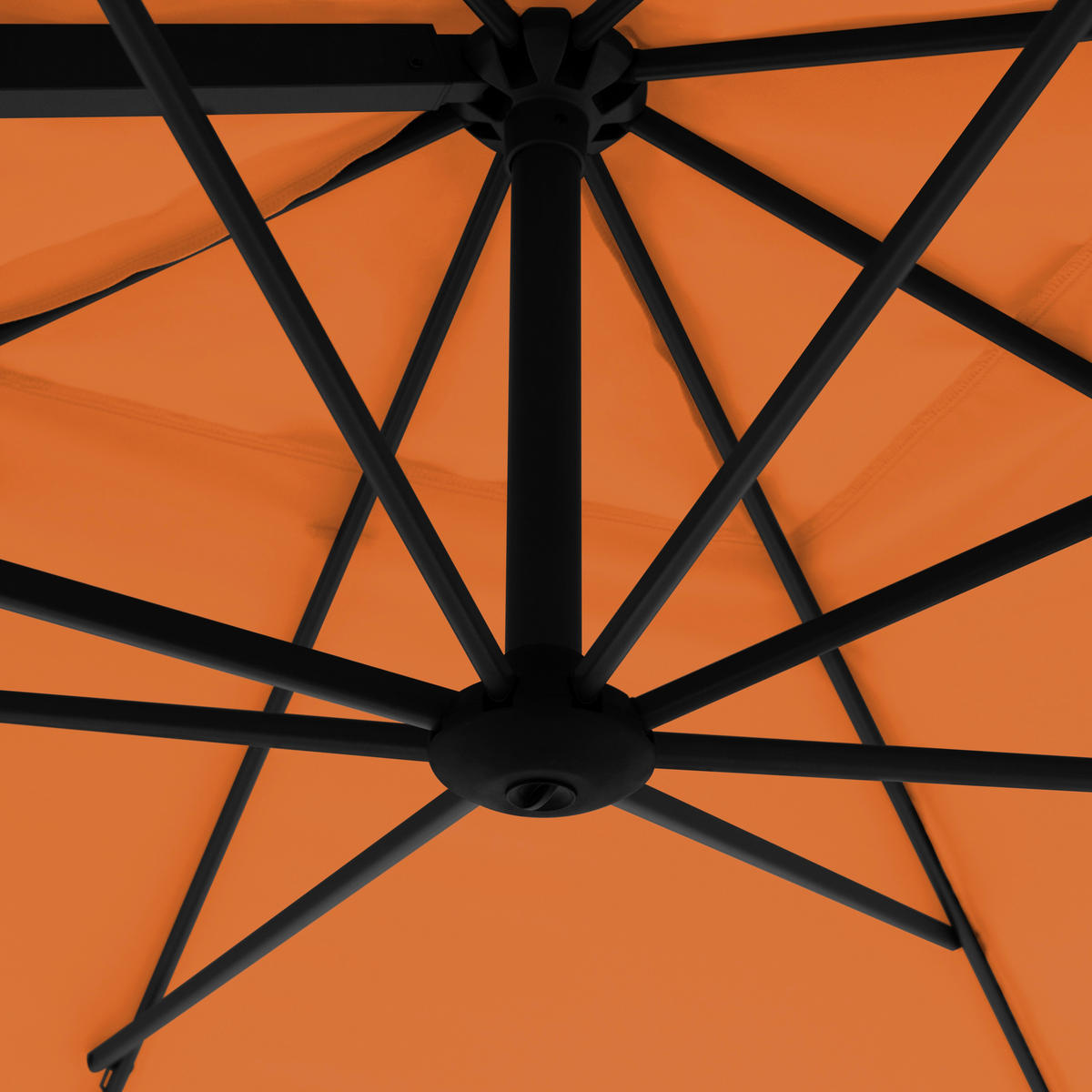 AMPELSCHIRM 210x210 cm  - Anthrazit/Orange, Basics, Textil/Metall (210/210cm) - Doppler
