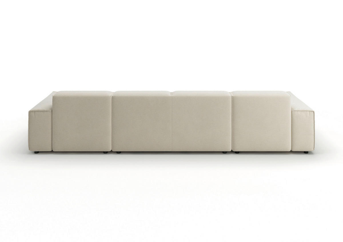 WOHNLANDSCHAFT Naturfarben Cord  - Schwarz/Naturfarben, MODERN, Kunststoff/Textil (189/340/189cm) - Pure Home Lifestyle
