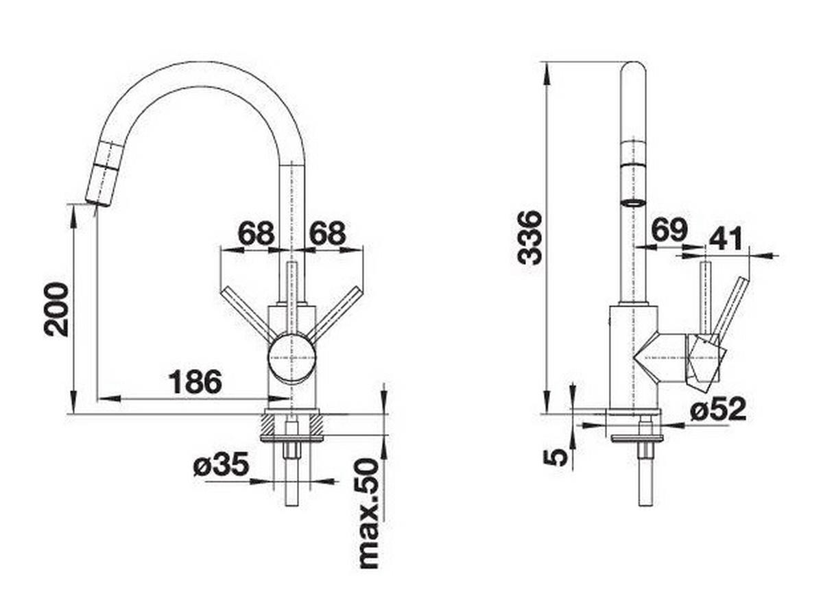 KÜCHENARMATUR 521457  - Chromfarben/Weiß, Basics, Stein/Metall (10,8/33,6/22,3cm) - Blanco