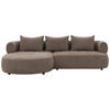 ECKSOFA FERRO Braun Chenille  - Schwarz/Braun, Design, Kunststoff/Textil (156/256cm) - Livetastic