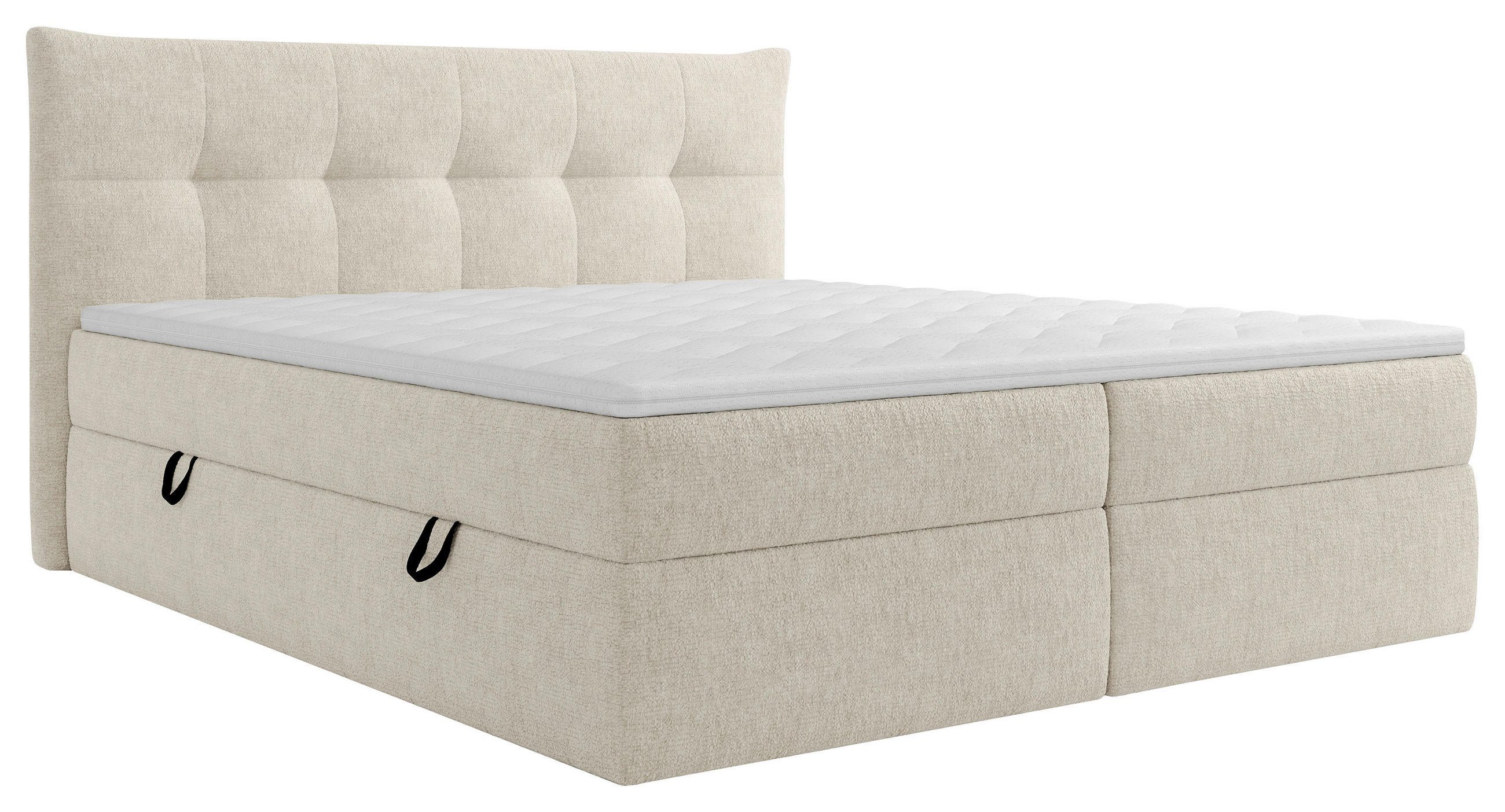 BOXBETT 180/200 cm  in Creme  - Creme/Schwarz, MODERN, Holz/Holzwerkstoff (180/200cm) - Boxxx