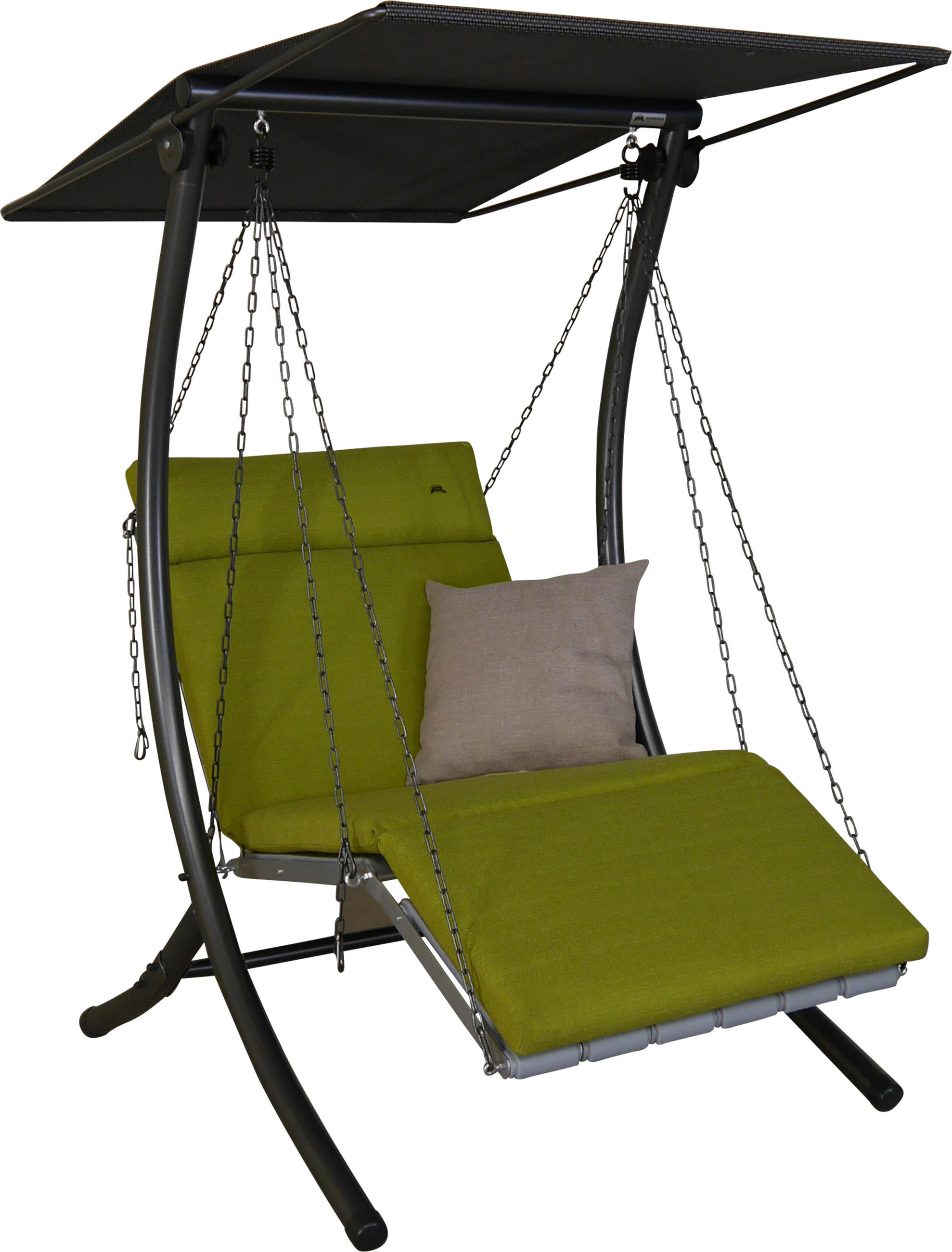 HOLLYWOODSCHAUKEL 100/160/145 cm  - Dunkelgrau/Anthrazit, Basics, Kunststoff/Textil (100/160/145cm) - Boxxx