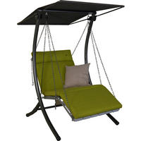 HOLLYWOODSCHAUKEL 100/160/145 cm  - Dunkelgrau/Anthrazit, Basics, Kunststoff/Textil (100/160/145cm) - Boxxx