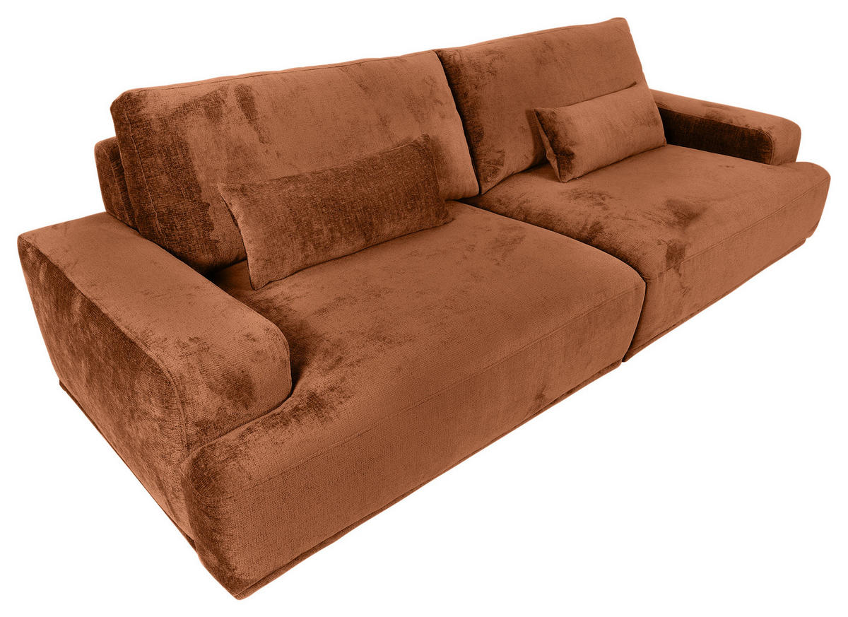 BIGSOFA in Chenille Braun  - Schwarz/Braun, Konventionell, Kunststoff/Textil (282/73/115cm) - MID.YOU