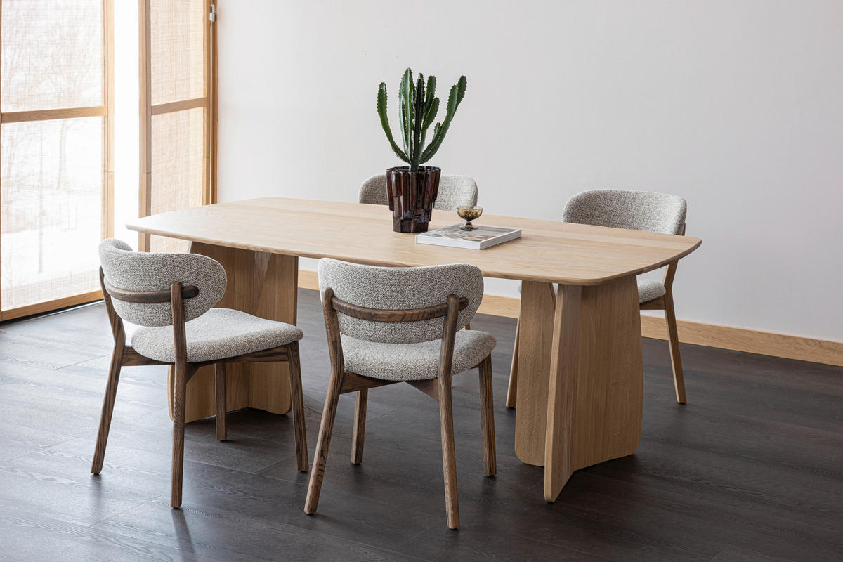 STUHL-SET 2 Stück  Webstoff  - Dunkelbraun/Naturfarben, MODERN, Holz/Textil (51/82/60cm) - Livetastic